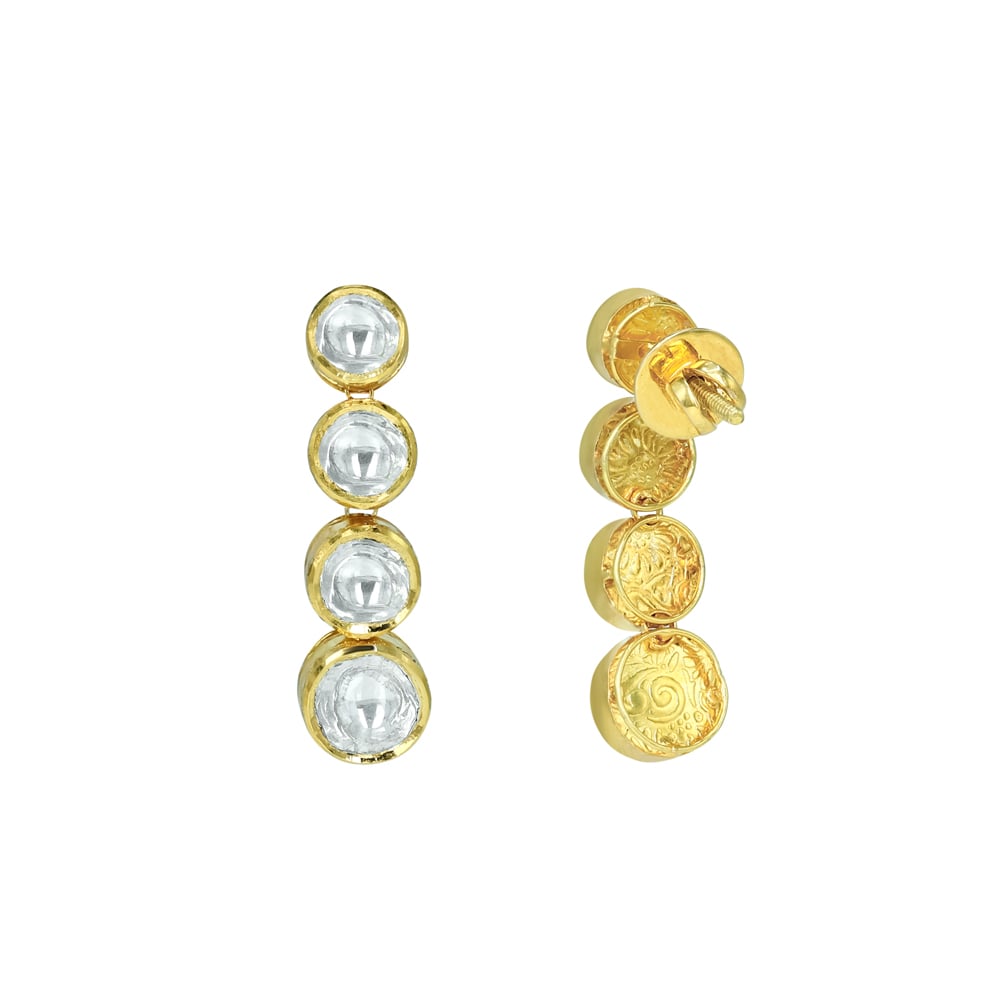 Cascading Polk Drop Earrings for Timeless Elegance